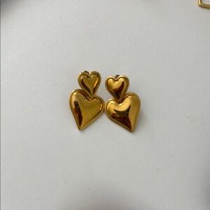 Gold Heart Earrings